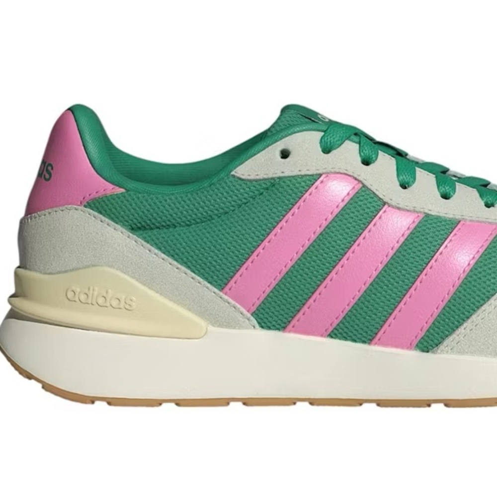 Adidas low tops women’s shoes sneakers rare Adidas green with pink cream size 9 - Picture 4 of 7